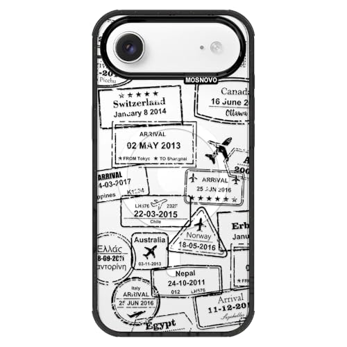Coque MagSafe pour iPhone Air MOSNOVO transparente noire antichoc bouton caméra style voyage