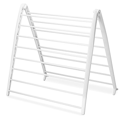 Whitmor Spacemaker Folding Drying Rack, Freestanding Indoor Clothes Dryer, Space Saving Compact Design, 6'L x 26'W x 51.5'H, White