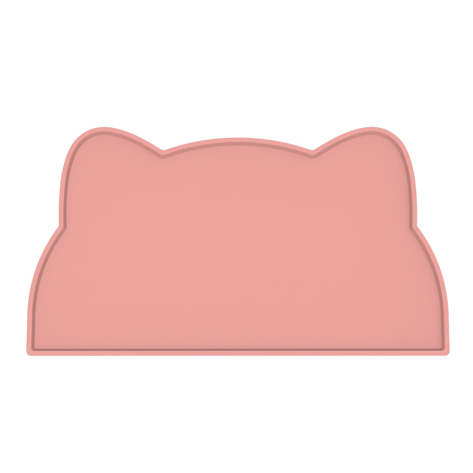 Cat Food Mat, Silicone Pet Feeding Mat for Floor Non-Slip Waterproof Dog Water Bowl Tray Cushion (17" x 10", Coral Pink)