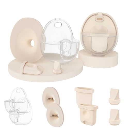2 Sets Breast Pump Part Kits with 24mm Non-Heated Flange Compatible with eufy S1 Pro/S1/E20 Not for E20 Model Fit for eufy Breast Pump Replacement Parts Diaphragms Valve Collector Flange