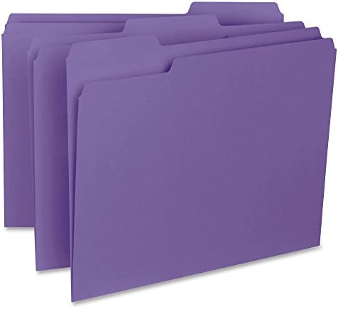 Business Source 1/3-cut Purple Interior File Folders - 99717
