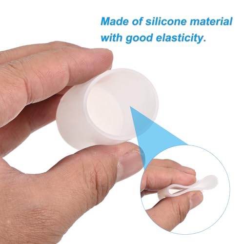 Image of uxcell 8Pcs Silicone End Caps, 27mm(1-3 /64 inch) ID 21mm(13 /16 inch) Height Round Rubber Elastic Screw Thread Protectors Flexible Screw Bolt Covers Caps for Metal Tube Rod Bolt, Clear
