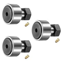 uxcell 3Pcs Cam Follower Track Runner Bearings CF20-1/KR47 PPX Chrome Steel Needle Roller Stud Track Bearing, 47mm Roller Dia, M20 Stud Type for Machine Tool Guide Rail, Hexagon Socket