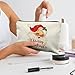 RYYCDOI Christmas Makeup Bag, Vintage Christmas Santa Cosmetic Bags for Women, Womens Gifts for Christmas, Christmas Zipper Pouch Makeup Pouch Cosmetic Bag for Purse