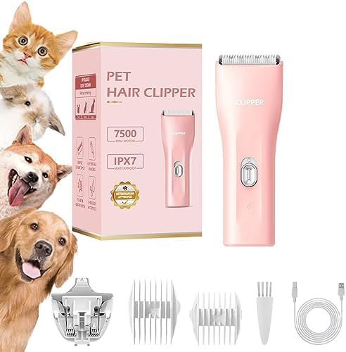 Dog Grooming Kit Clipper for Thick Coat Low Noise Cordless Cat Ha...