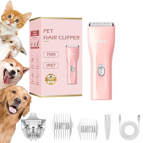 Dog Grooming Kit Clipper for Thick Coat Low Noise Cordless Cat Ha...