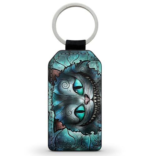 Porte-Clés en Simili Cuir Chat du Pays des Merveilles Alice