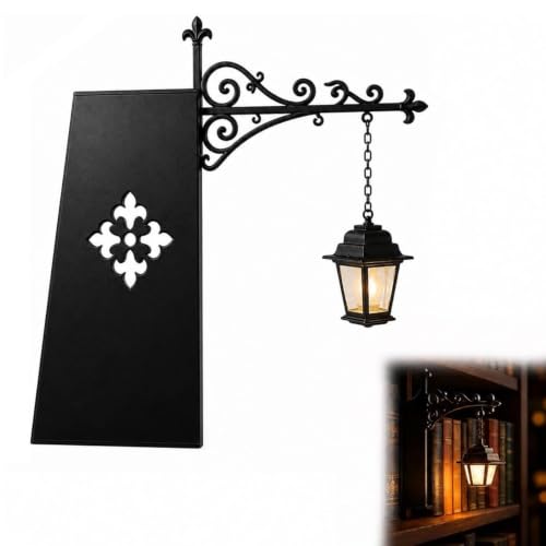 Farol de biblioteca, iluminación decorativa para estantería, rincón de lectura, luz nocturna LED, lámparas de estantería de metal, luminarias de escritorio de mesa vintage, adorno de habitación para