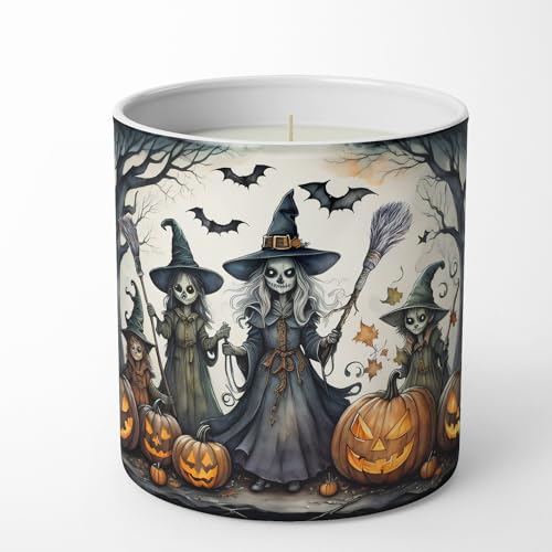 Caroline's Treasures DAC2285CDL Witches Spooky Halloween Decorative Soy Candle Nature Soy Wax Essential Oil Home Decor Ideal for Bedroom Kitchen Bath Office Gift, 10 oz