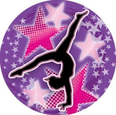 Crown Awards Gymnastics Star Confetti Gold Rhinestone Pin, Gold Gymnastics Pins