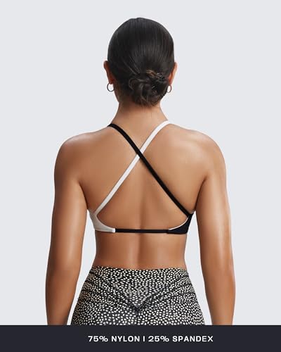 Image of Aoxjox Women's Workout Sports Bras Fitness Metamorph Sienna Twist Bra Yoga Crop Tank
