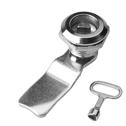 Electric Meter Box Latch with Triangle Key - Gas Meter Lock, Post Box Lock, Threaded Cam Mailbox Cabinet Drawer Furniture Lock (18MM-1PACK) Silver