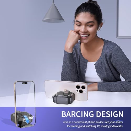Image of Galaxy Buds 3 Pro /3 /3 FE Case Cover with Phone Stand&Lock Clip, Shockproof Samsung Galaxy Buds 3 FE /3 /3 Pro Protective Hard Cover Shell with Carabiner&Cleaner kit for Men Women, Black