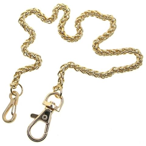 Watchvshop Pocket Watch Chains Albert Chain Gold Color Spiga Wheat Chain with Swivel Lobster Clasp FC78 Cover