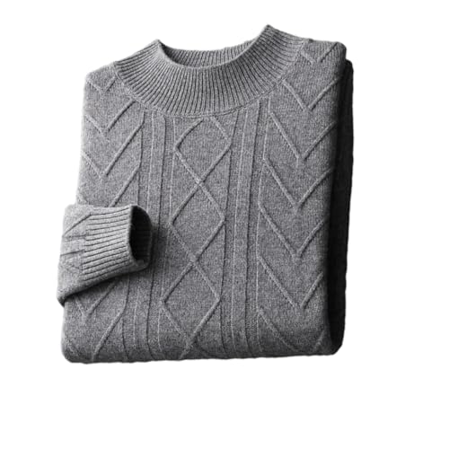 ERFMFKL Men's Merino Wool Mock Neck Double Thick Twisted Long-Sleeved Solid Pullover Sweater