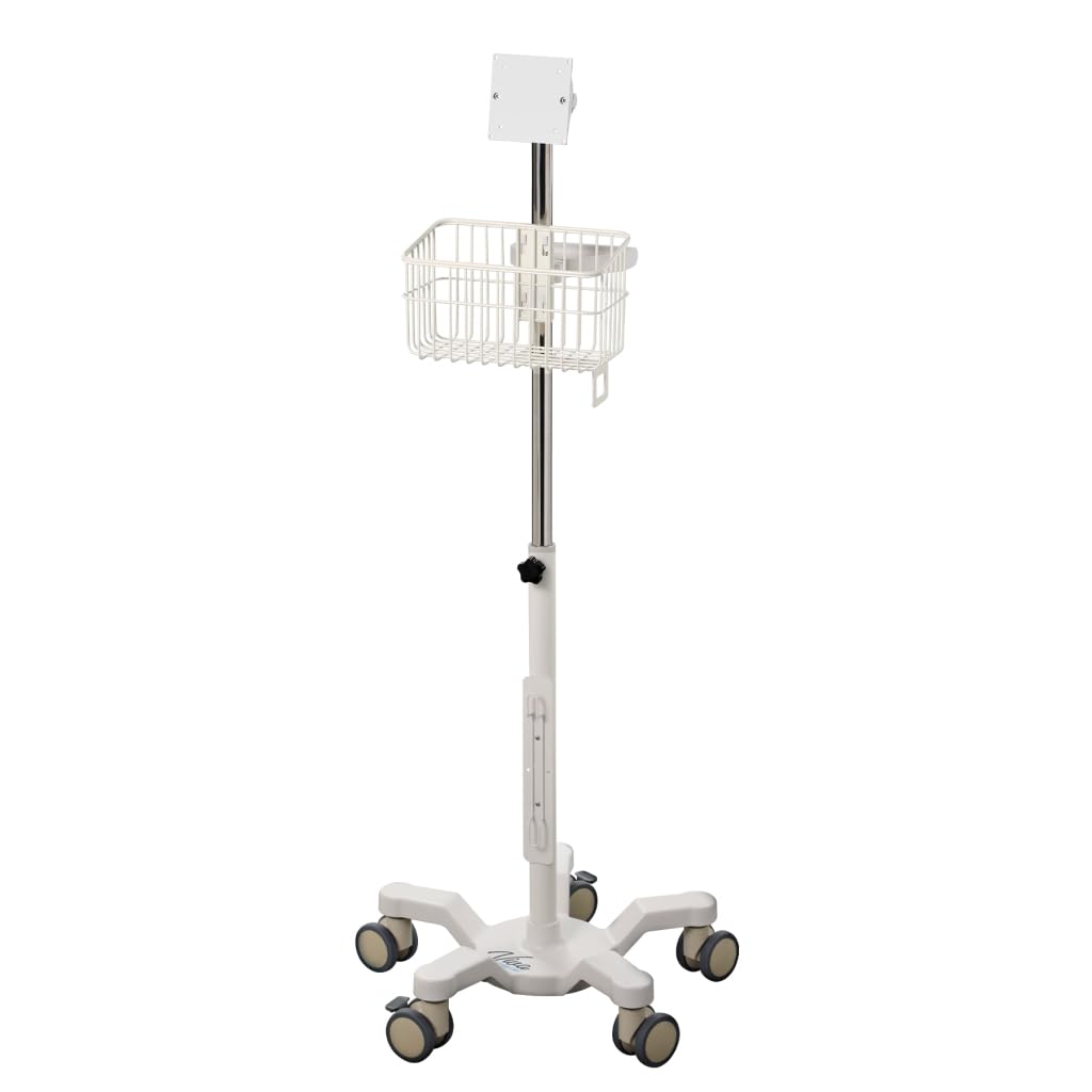 VivaDiagnostics Rolling Stand Vital Signs Monitor for WE 4400, (Monitor NOT Included), Blood Pressure Cuff Basket, Adjustable Pole, and Cord Organizer