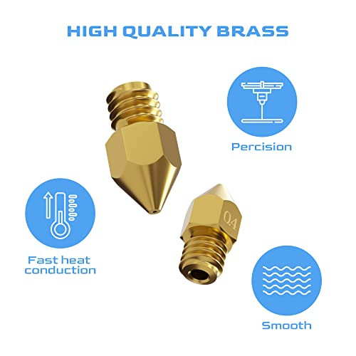 31Pcs Mk8 3D Printer Nozzles Extruder For Ender 3, 0.4Mm 0.1 0.2 0.3 0.5 0.6 0.8 1.0Mm Nozzles With Cleaning Kit For Ender 3 V2/Pro (1.75Mm Filament) #TOP1