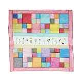 Seoulful Vintage Korean Jogakbo Embroidered Table Cloth - Traditional 20-Inch Square Patchwork with Floral Design Tapestry (Pink)