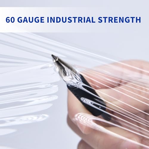 TAPEBEAR Mini Stretchfolie mit Griff, Transparente Wickelfolie 305meter Lang und 10cm Breit Palettenfolie Verpackungsfolie Schrumpffolie für Möbel Versand, Umzug und Lagerung