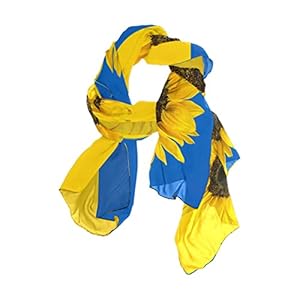 Chifigno Sonnenblumen Ukrainische Flagge Damen Schal
