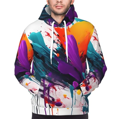Sweat à capuche éclaboussures de peinture pour remplacer les pulls unis trop basiques - 3