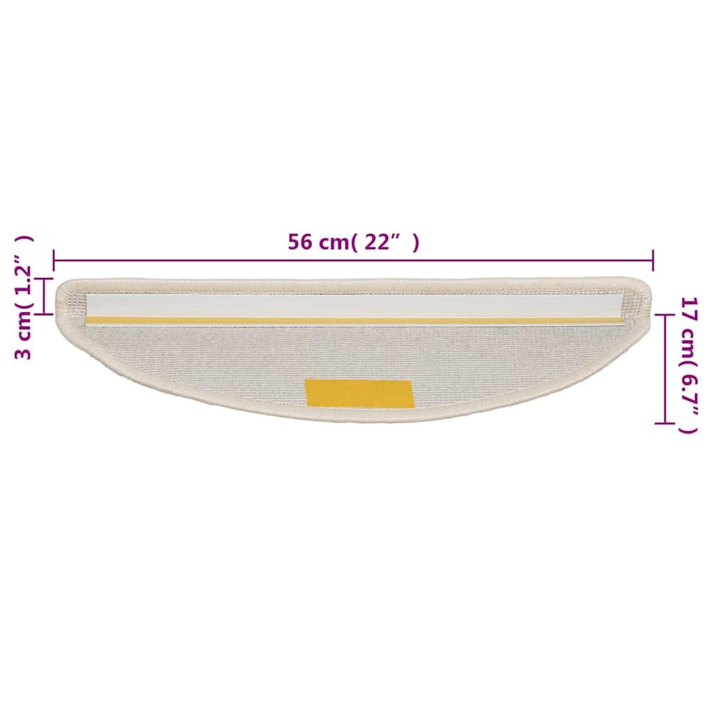 Maty na schody 10 sztuk 56x17x3 cm białe półokrągłe PP