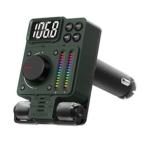 Schermo LED: l'adattatore Bluetooth è dotato di uno schermo LED ruotabile di 180 gradi, che può visualizzare meglio chiamate, canali FM, musica e rilevare e visualizzare la tensione della batteria dell'auto quando l'auto viene avviata.