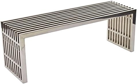 Modway Medium Gridiron Stainless Steel Bench