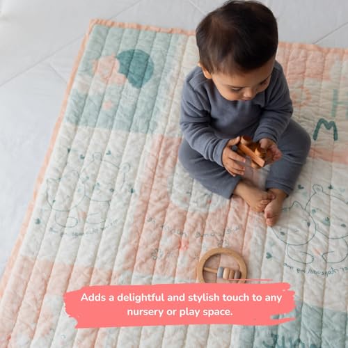 Image of TIDY SLEEP Mulmul Cotton Baby Blanket - Super Soft & Lightweight Comforter for Newborns & Toddlers (0-2 Years) - Jaipuri Razai, All-Season Use, 110x90 cm - Feelings Print