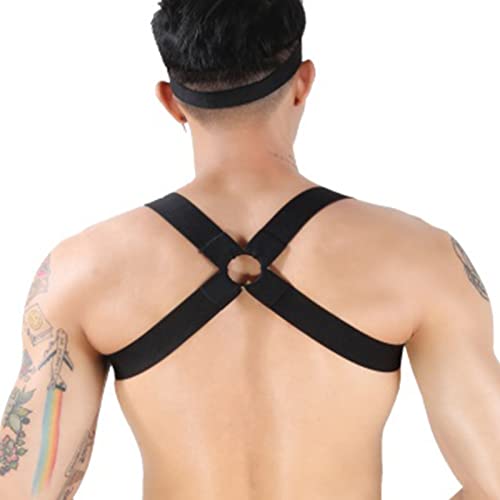 Image of Mens Harness Belt Nylon Elastic Body Shoulder Strap Sexy Halter Club Wear Cosplay Costume