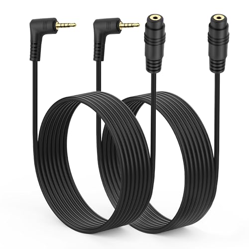 MEIRIYFA Lot de 2 câbles d'extension audio 2,5 mm mâle vers jack femelle à 90° pour smartphone, casque, lecteur MP3, enregistreur, appareil photo (1,8 m,...