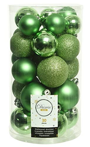 30er Set Kugelmix PVC mit Weihnachtskugeln Baumschmuck bruchfester...