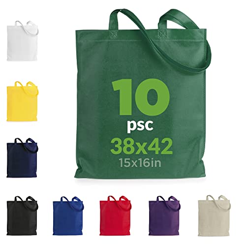 Baumwolltaschen | Einkaufstasche | Stofftasche Canvas | Jutebeutel, Stoffbeutel, Einkaufstasche, Tragetasche Canvas-Stoff | Lange Henkel | 100% Baumwolle, starke Tasche, waschbar,140gsm 38x42cm