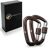 GNARCORE Schlüssel Karabiner Set [2 Stück] I Rostfreie hochleistungs Karabinerhaken mit hoher Widerstandskraft I Kinderleichte Schlüsselsicherung dank hochwertigem und wetterfest Schraubverschluss