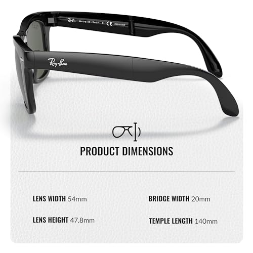 Image of Ray-Ban RB4105 WAYFARER FOLDING CLASSIC Square Shape Sunglasses for Men with Official Eyewear Kit