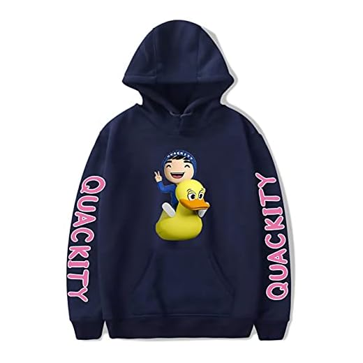 Quackity Hoodie Quackity Merch Duck Pullover Oversize Hoodie harajuku hip hop kläder cosplay topp för män kvinnor (Color : Blue, Size : S)