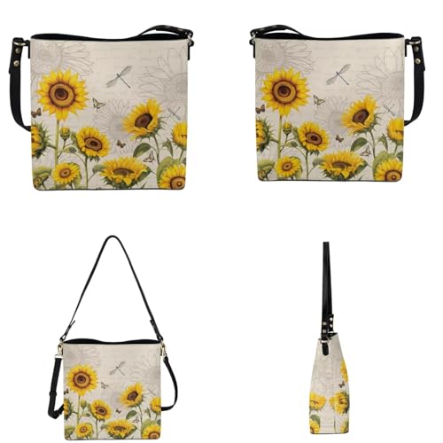 Crossbody Bags for Women Large Size Designer Leather Bucket Bag Purses Set Trendy Handbag with Wristlet Wallet3