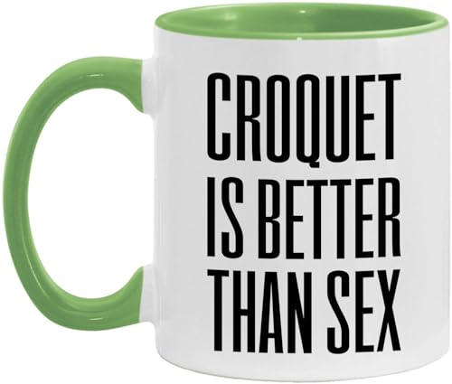 EarlyTees Croquet is better than sex White/light Green 11oz Mug
