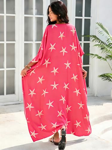 Image of Moss Rose Kaftan Dresses for Women Summer Swimsuit Cover up Caftan Dress