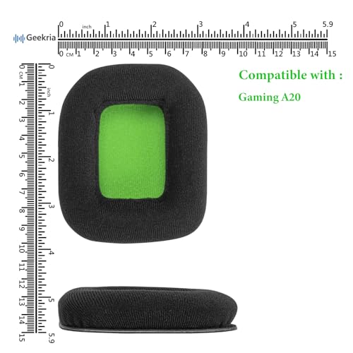 Repuesto Geekria Almohadillas de Oreja Comfort Velour compatibles con auriculares Astro Gaming A20, cojines de oído (Negro Verde) miniatura 6