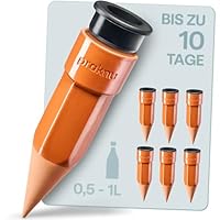 Praknu 6x Tonkegel Bewässerung Klein – Bis zu 10 Tage – Auslaufsicherem mit Adapter – Bewässerung für Zimmerpflanzen im Urlaub – Wasserspender Pflanzen – Bewässerungssystem