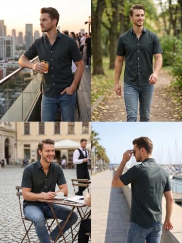 Image of Leriya Fashion Men Formal Shirts for Man Half Sleeve Polycotton Shirts