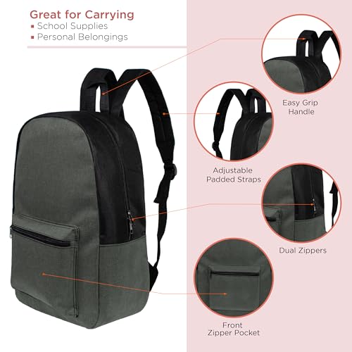Moda West 24 Pack 17 inch Wholesale Bulk Backpack For Work School In Assorted Color Perfect For Donations and Giveaways4