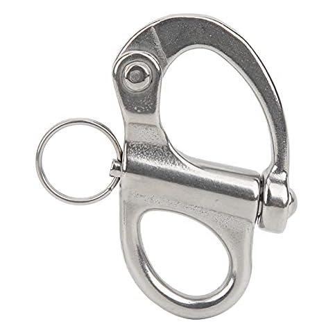 Astibym Fixed Snap Hook, Mountaineering Snap Hook Compact Press Button Quick Release Stainless Steel for Outdoors(70mm/2.75in) Cover