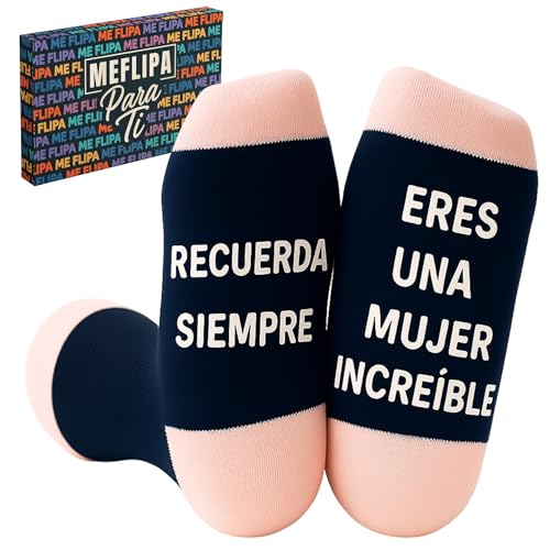 MEFLIPA Presentes originais para mulheres amigas meias divertidas ideias presente de aniversário mãe amigo invisível original personalizado mamã avó amiga namorada casal, Mulher incrível, Tamanho