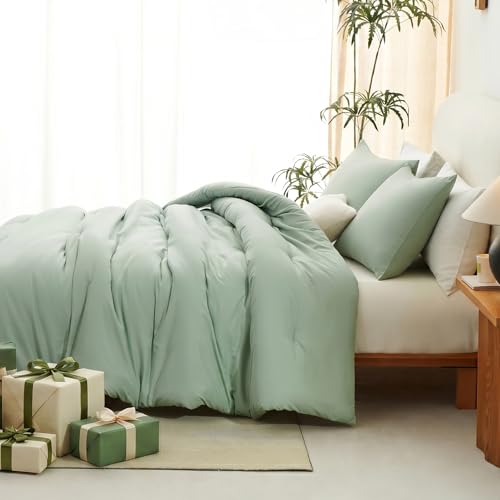 CozyLux Twin Comforter Set, 2 Pieces Down Alternative Bedding, Sage Green by CozyLux - Used condition - Image 6