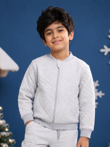 Image of KiddoPanti Boys & Girls Quilted Winter Jacket | 60% Cotton 40% Polyester Quilted Fabric | 2 Insert Pockets | Fron Zip Open | Kids Winterwear