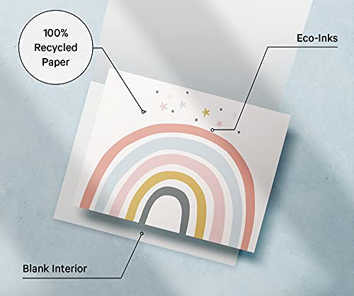 Image of Twigs Paper - 12 Vibrant Rainbow Blank Greeting Cards with Envelopes - 4 Different Design Cute Stationery Set for All Occasions - Assorted Rainbow Bulk Set - Made in USA (5.5 x 4.25, Set of 12)