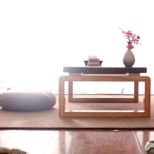 Table basse en bois massif de style japonais avec finition marron chic - 4