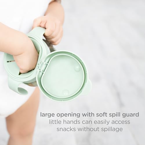 Image of Ubbi Tweat Snack Container for Kids & Toddlers, Sage Green & Blush Pink (Pack of 6)
